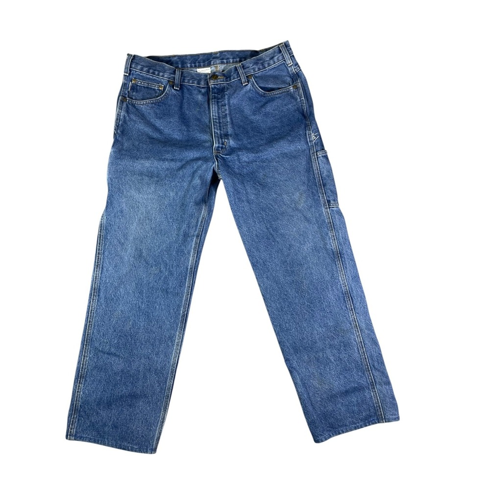 Carhartt Carpenter Jeans Mens 36x36 Blue Denim Cotton Relaxed Fit Workwear